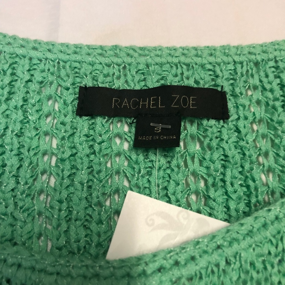 Rachel Zoe Karla Open Weave Green Sweater new - Picture 4 of 6